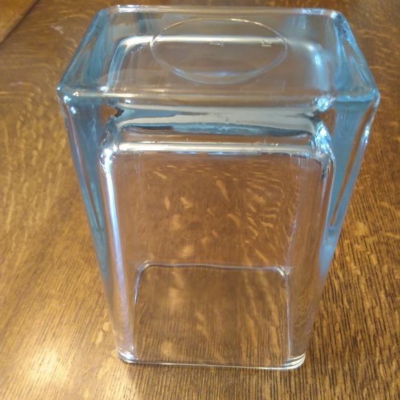 Libbey Clear Glass Rectangular Heavy Vase or Candle Holder - Picture 4 of 8